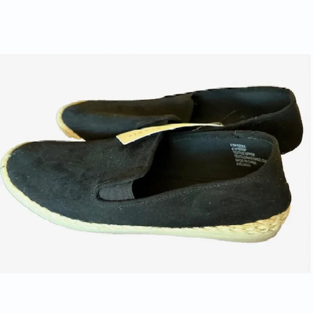 Esprit Erika Black Canvas Espadrille‎ Flats Slip-On Size 9.5